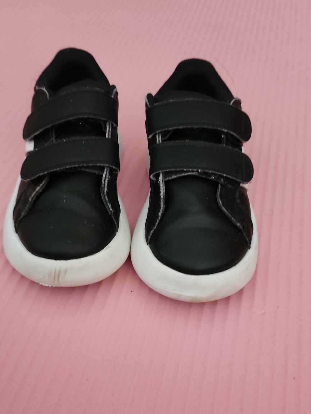 adidas Kids Black Sneakers with White Sole